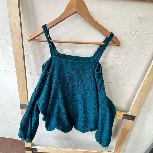 Free People Off The Shoulder Hacci Long Sleeve Top - Picture 2 of 3